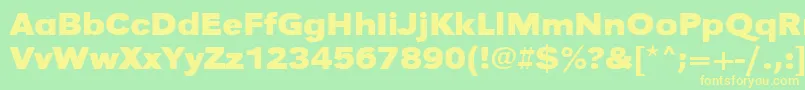 UrwgrotesktextwidBold Font – Yellow Fonts on Green Background