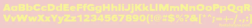 Czcionka UrwgrotesktextwidBold – żółte czcionki na różowym tle