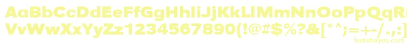 UrwgrotesktextwidBold-fontti – keltaiset fontit valkoisella taustalla