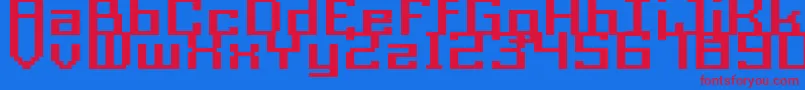 GrixelAcme9RegularBoldXtnd Font – Red Fonts on Blue Background