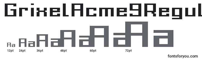 Размеры шрифта GrixelAcme9RegularBoldXtnd