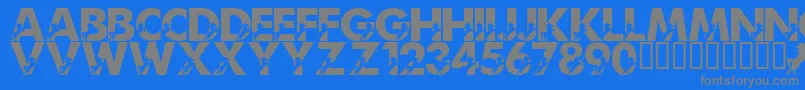 LmsMightyMustang Font – Gray Fonts on Blue Background