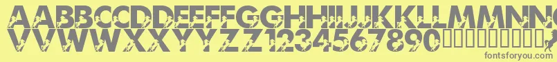 LmsMightyMustang Font – Gray Fonts on Yellow Background