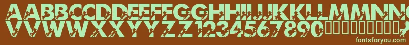 LmsMightyMustang Font – Green Fonts on Brown Background