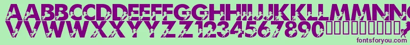 LmsMightyMustang Font – Purple Fonts on Green Background