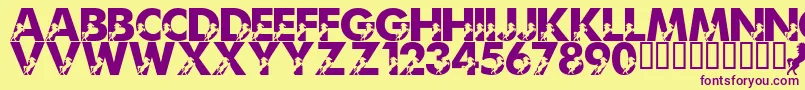 LmsMightyMustang Font – Purple Fonts on Yellow Background