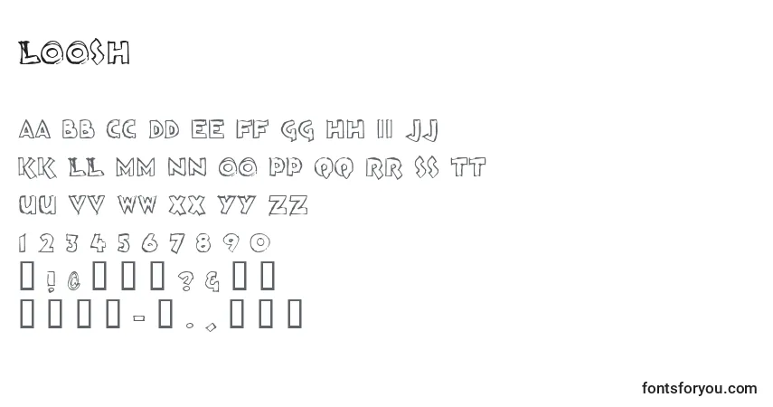 Schriftart Loosh – Alphabet, Zahlen, spezielle Symbole