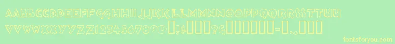 Loosh Font – Yellow Fonts on Green Background