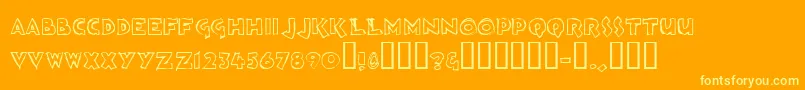 Loosh Font – Yellow Fonts on Orange Background