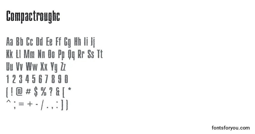 A fonte Compactroughc – alfabeto, números, caracteres especiais