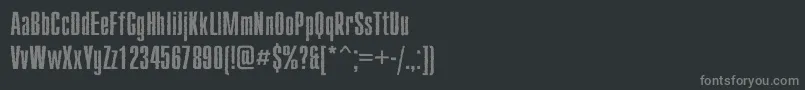 フォントCompactroughc – 黒い背景に灰色の文字