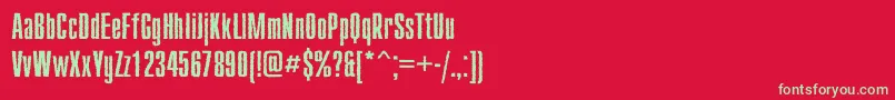 フォントCompactroughc – 赤い背景に緑の文字