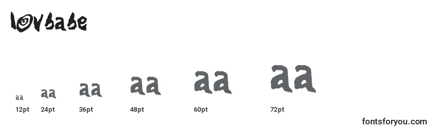 Lovbabe Font Sizes