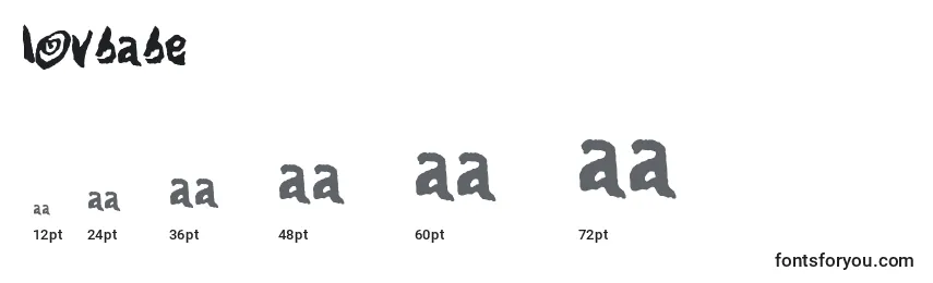 Größen der Schriftart Lovbabe