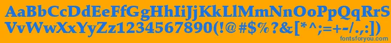 Więcej informacji o czcionce Latinopal8Blacksh Czcionka Latinopal8Blacksh – niebieskie czcionki na pomarańczowym tle