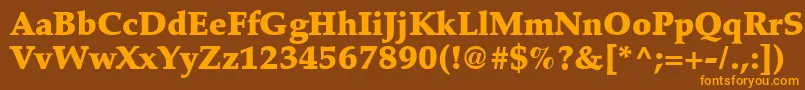 Latinopal8Blacksh Font – Orange Fonts on Brown Background
