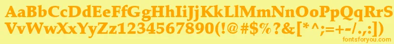 Latinopal8Blacksh Font – Orange Fonts on Yellow Background