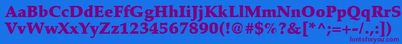 Latinopal8Blacksh Font – Purple Fonts on Blue Background