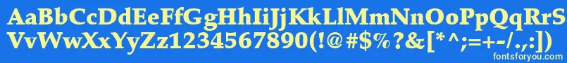 Latinopal8Blacksh Font – Yellow Fonts on Blue Background