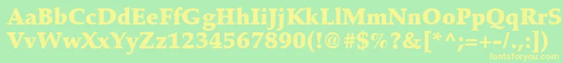 Latinopal8Blacksh Font – Yellow Fonts on Green Background