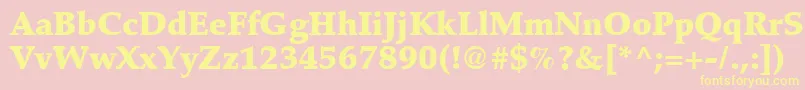 Latinopal8Blacksh Font – Yellow Fonts on Pink Background