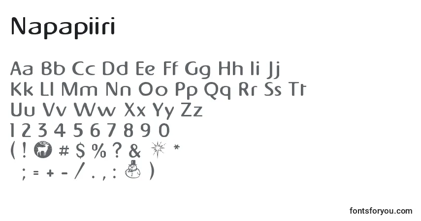 Czcionka Napapiiri – alfabet, cyfry, specjalne znaki