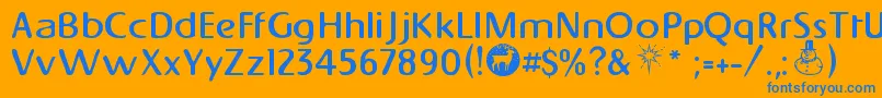 Napapiiri Font – Blue Fonts on Orange Background