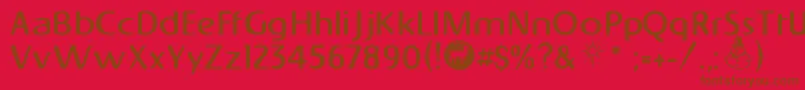 Napapiiri-Schriftart – Braune Schriften auf rotem Hintergrund
