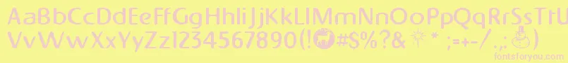 Napapiiri Font – Pink Fonts on Yellow Background