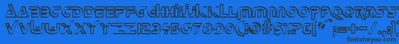 DeltaOverlapRegular Font – Black Fonts on Blue Background