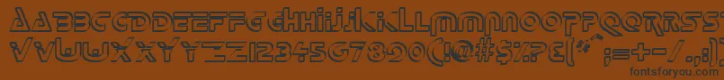 フォントDeltaOverlapRegular – 黒い文字が茶色の背景にあります