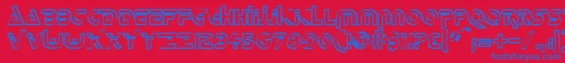 フォントDeltaOverlapRegular – 赤い背景に青い文字