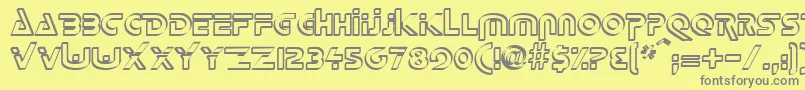 フォントDeltaOverlapRegular – 黄色の背景に灰色の文字