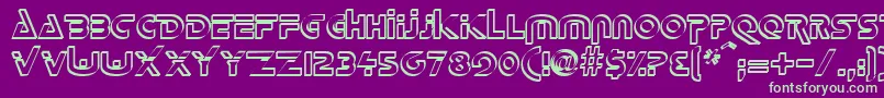 DeltaOverlapRegular Font – Green Fonts on Purple Background