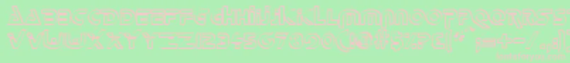 DeltaOverlapRegular-fontti – vaaleanpunaiset fontit vihreällä taustalla