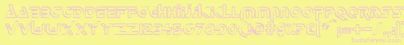 DeltaOverlapRegular-Schriftart – Rosa Schriften auf gelbem Hintergrund