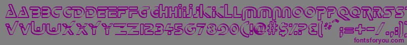 フォントDeltaOverlapRegular – 紫色のフォント、灰色の背景