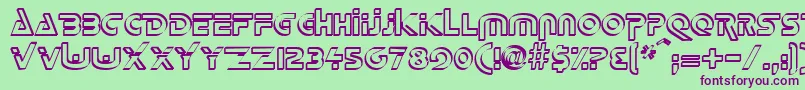 DeltaOverlapRegular Font – Purple Fonts on Green Background