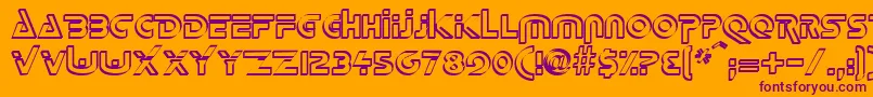 DeltaOverlapRegular Font – Purple Fonts on Orange Background