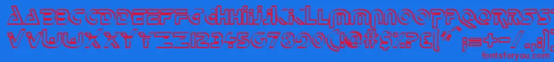 DeltaOverlapRegular Font – Red Fonts on Blue Background