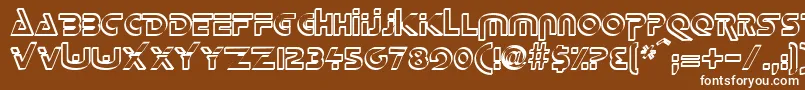 フォントDeltaOverlapRegular – 茶色の背景に白い文字