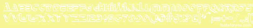 DeltaOverlapRegular Font – White Fonts on Yellow Background