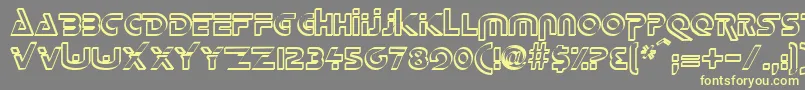 DeltaOverlapRegular-Schriftart – Gelbe Schriften auf grauem Hintergrund