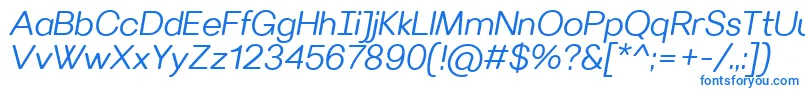 VillerayroundedSemilightitalic Font – Blue Fonts on White Background