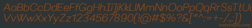 VillerayroundedSemilightitalic Font – Brown Fonts on Black Background