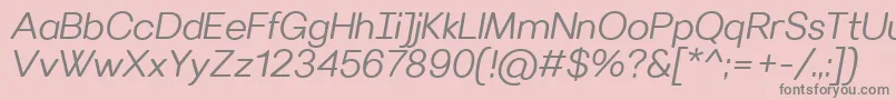 fuente VillerayroundedSemilightitalic – Fuentes Grises Sobre Fondo Rosa