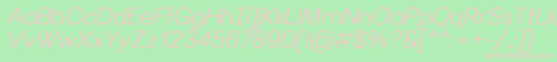 VillerayroundedSemilightitalic Font – Pink Fonts on Green Background