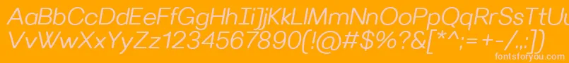 VillerayroundedSemilightitalic-fontti – vaaleanpunaiset fontit oranssilla taustalla