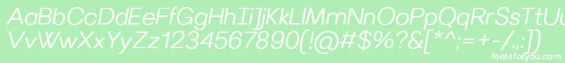 fuente VillerayroundedSemilightitalic – Fuentes Blancas Sobre Fondo Verde