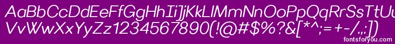 Police VillerayroundedSemilightitalic – polices blanches sur fond violet
